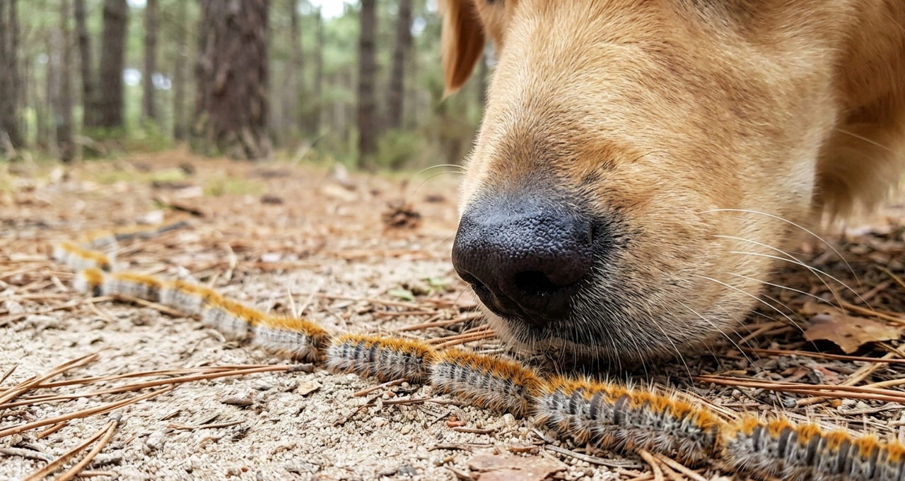 Oruga procesionaria en perros: síntomas, qué hacer y cómo prevenirla