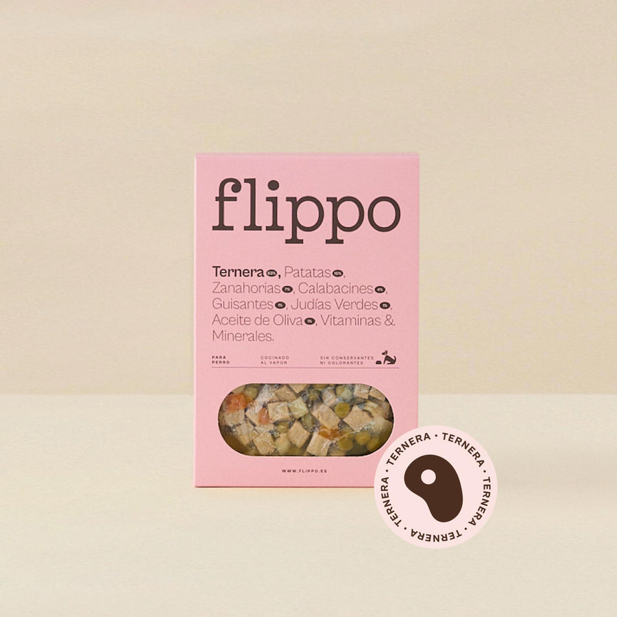 Comida para perro con ternera